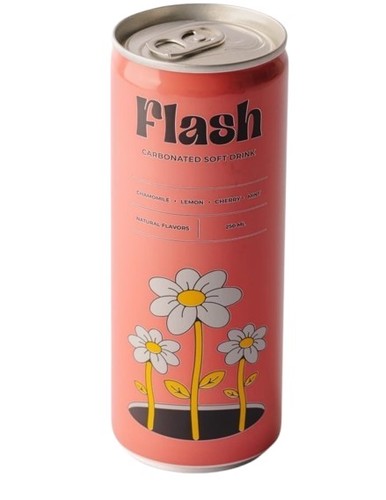 Flash Carbonated Soft Drink Chamomile Lemon Cherry Mint 250ml - Flash Carbonated Soft Drink Chamomile Lemon Cherry Mint 250ml