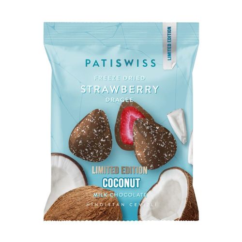 Patiswiss Coconut Milk Chocolate Freeze Dried Strawberry Dragee 50 g - Patiswiss Coconut Milk Chocolate Freeze Dried Strawberry Dragee 50 g