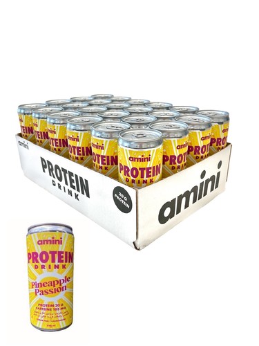 Carton 24 Pcs Amini Protein Drink Pineapple Passion Caffein 105 mg Protein 20 g - Carton 24 Pcs Amini Protein Drink Pineapple Passion Caffein 105 mg Protein 20 g