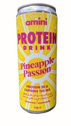 Amini Protein Drink Pineapple Passion Caffein 105 mg Protein 20 g - Amini Protein Drink Pineapple Passion Caffein 105 mg Protein 20 g