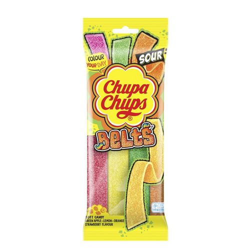 Chupa Chups Mix Flavour Sour Belts 90 g - Chupa Chups Mix Flavour Sour Belts 90 g