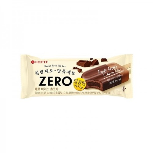 Lotte Zero Ice Cream Chocolate Bar 70 ml  - Lotte Zero Ice Cream Chocolate Bar 70 ml