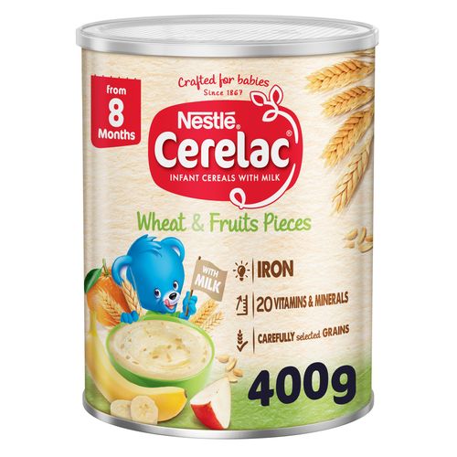 Nestle Cerelac Wheat & Fruit Pieces From 8 Months 400 g - Nestle Cerelac Wheat & Fruit Pieces From 8 Months 400 g