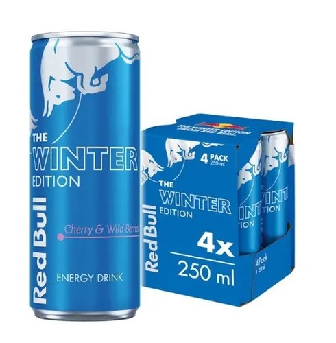 Red Bull Winter Edition Cherry & Wild Berries Energy Drink 4 PCS X 250 ml - Red Bull Winter Edition Cherry & Wild Berries Energy Drink 4 PCS X 250 ml