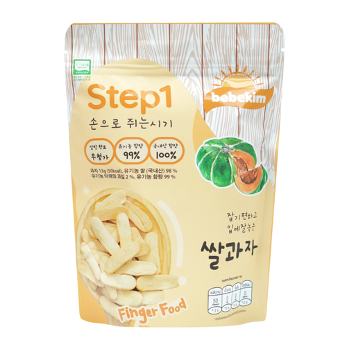 Bebekim Step 1 Korean Rice Crackers Pumpkin 13 g - Bebekim Step 1 Korean Rice Crackers Pumpkin 13 g