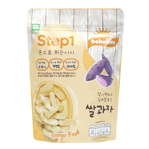 Bebekim Step 1 Korean Rice Crackers Purple Yam 13 g - Bebekim Step 1 Korean Rice Crackers Purple Yam 13 g