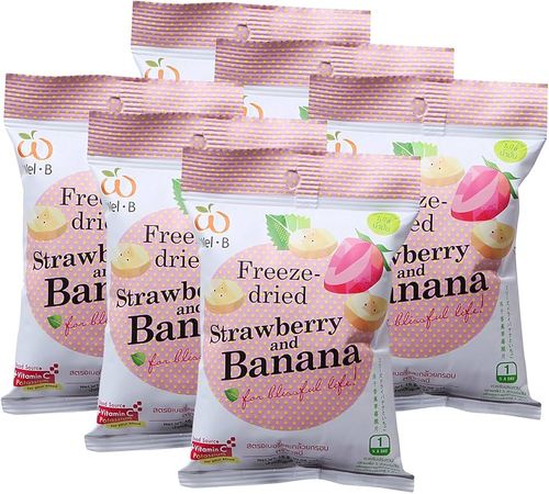 Wel-B Freeze Dried Strawberry & Banana 6 PCS X 16 g - Wel-B Freeze Dried Strawberry & Banana 6 PCS X 16 g