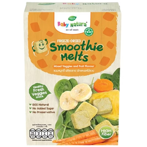 Baby Natura Freeze Dried Smoothie Melts Mixed Veggies And Fruit Flavour 21 g - Baby Natura Freeze Dried Smoothie Melts Mixed Veggies And Fruit Flavour 21 g