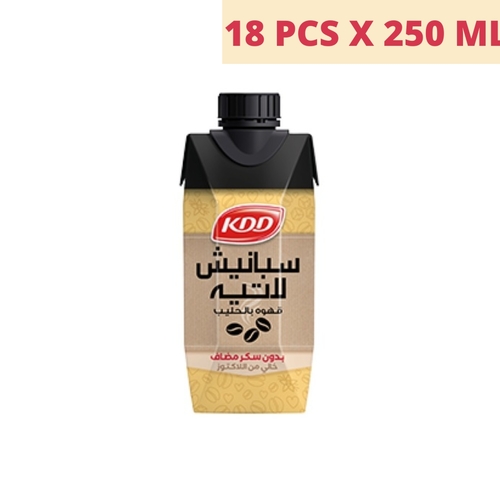 KDD Spanish Latte Coffee With Milk No Sugar Lactose Free 18 PCS X  250 ml - KDD Spanish Latte Coffee With Milk No Sugar Lactose Free 18 PCS X  250 ml