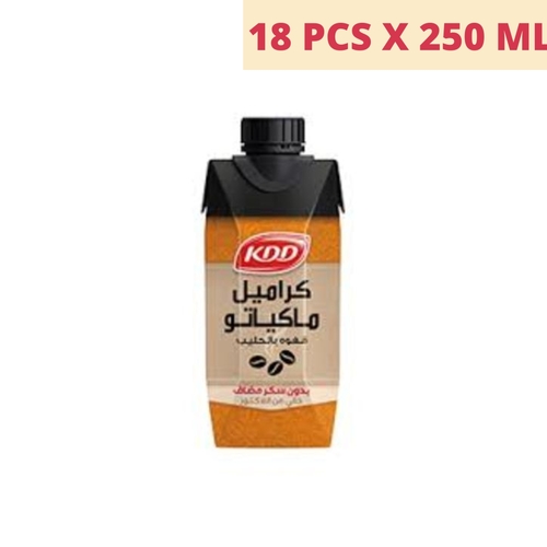 KDD Caramel Macchiato Coffee With Milk No Sugar Lactose Free 18 PCS X  250 ml - KDD Caramel Macchiato Coffee With Milk No Sugar Lactose Free 18 PCS X  250 ml