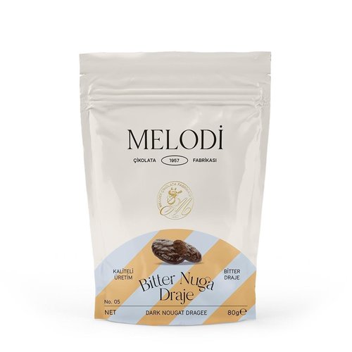 MELODI Dark Nougat Dragee 80 g - MELODI Dark Nougat Dragee 80 g