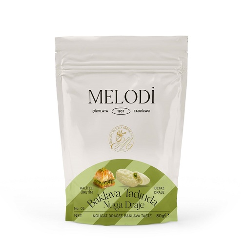 MELODI Pistachio Nougat Dragee 80 g - MELODI Pistachio Nougat Dragee 80 g