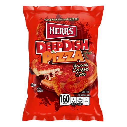 Herrs Deep Dish Pizza Cheese Curls 170 g - Herrs Deep Dish Pizza Cheese Curls 170 g