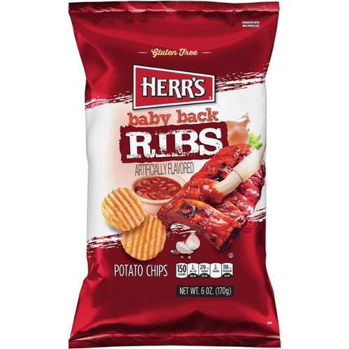 Herrs Baby Back Ribs Potato Chips 170 g - Herrs Baby Back Ribs Potato Chips 170 g