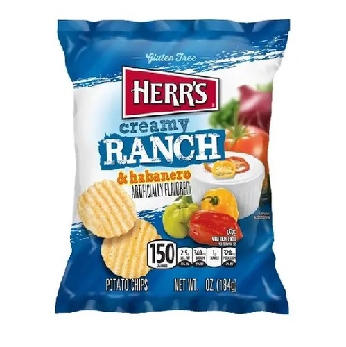 Herrs Creamy Ranch & Habanero Potato Chips 170 g - Herrs Creamy Ranch & Habanero Potato Chips 170 g