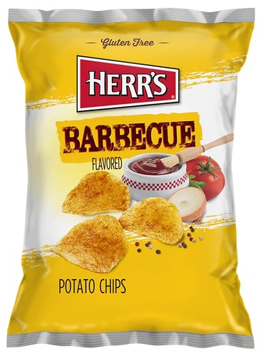 Herrs Barbecue Flavored Potato Chips 28 g - Herrs Barbecue Flavored Potato Chips 28 g