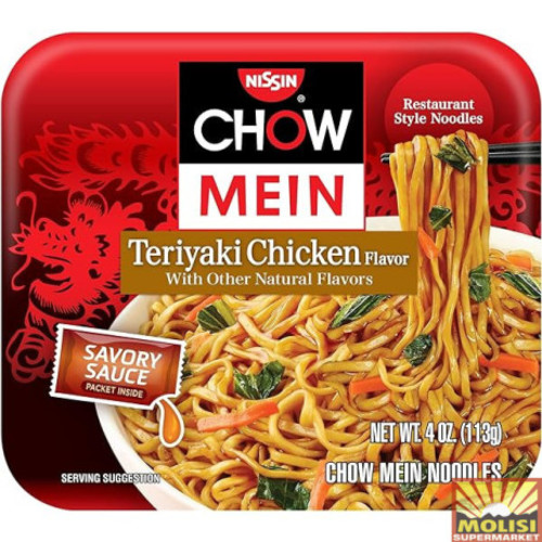 NISSIN CHOW MEIN Noodles Teriyaki Chicken Flavor 113 g - NISSIN CHOW MEIN Noodles Teriyaki Chicken Flavor 113 g