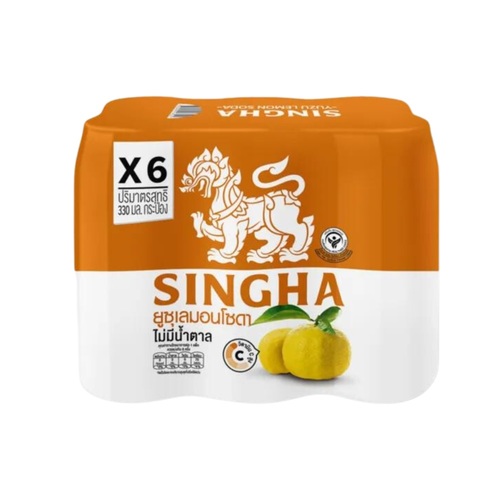 SINGHA YUZU LEMON SODA ZERO SUGAR 6 PCS X 330 ML - SINGHA YUZU LEMON SODA ZERO SUGAR 6 PCS X 330 ML