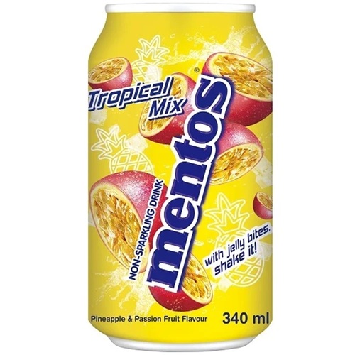 Mentos Drink Tropical Mix With Jelly Bites 340 ML - Mentos Drink Tropical Mix With Jelly Bites 340 ML