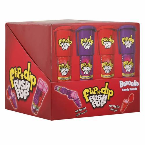 Flip N Dip Push Pop Blackcurrant & Strawberry 12 PCS - Flip N Dip Push Pop Blackcurrant & Strawberry 12 PCS