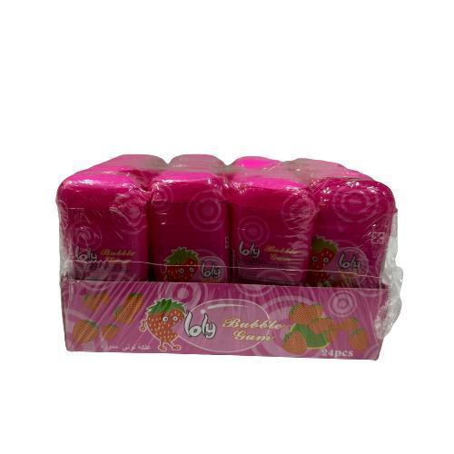 Loly Bubble Gum Strawberry Flavor 10 g * 24 pec - Loly Bubble Gum Strawberry Flavor 10 g * 24 pec