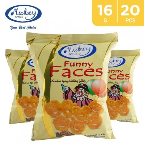 A Bag of 20 Pieces Mickey Funny Faces BBQ Flavor 16 gm - A Bag of 20 Pieces Mickey Funny Faces BBQ Flavor 16 gm