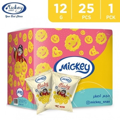 Mickey Baby Faces Potatoes Box 25 PCS X 12 g - Mickey Baby Faces Potatoes Box 25 PCS X 12 g