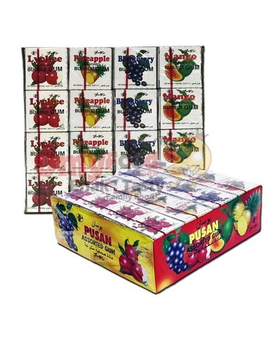 Pusan Assorted Flavored Bubble Gum 48 PCS - Pusan Assorted Flavored Bubble Gum 48 PCS