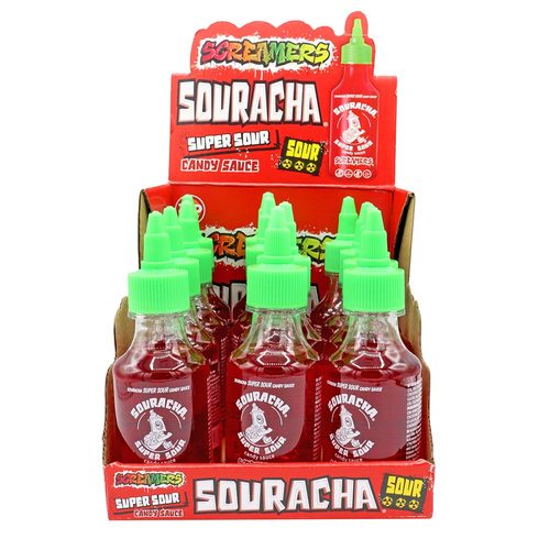 Screamers Souracha Super Sour Candy Sauce 12 PCS X  90 ML - Screamers Souracha Super Sour Candy Sauce 12 PCS X  90 ML