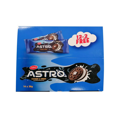 Tiffany Astro Cookies & Cream Biscuits 14 PCS X 36 g - Tiffany Astro Cookies & Cream Biscuits 14 PCS X 36 g