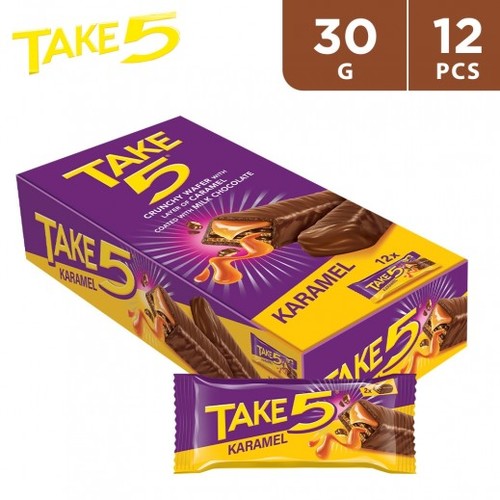 Take 5 Karamel Crunchy Wafer 12 PCS X 30 g - Take 5 Karamel Crunchy Wafer 12 PCS X 30 g