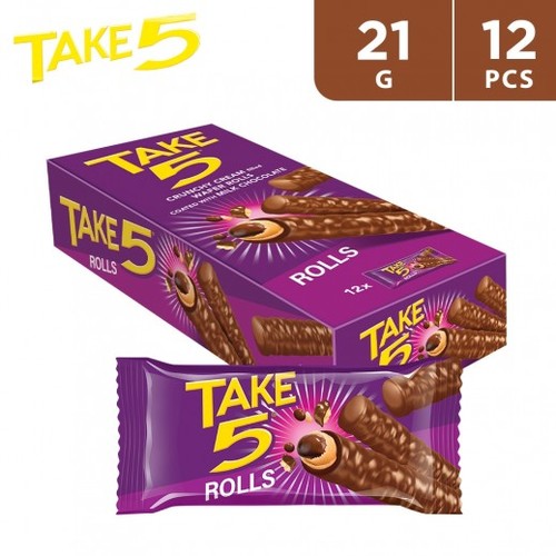 Take 5 Rolls Cream Filled Wafer 12 PCS X 21 g - Take 5 Rolls Cream Filled Wafer 12 PCS X 21 g