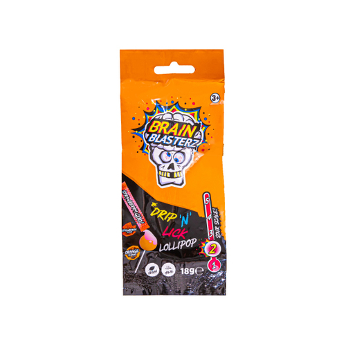 Brain Blasterz Drip N Lick Orange Lollipop 18 g - Brain Blasterz Drip N Lick Orange Lollipop 18 g