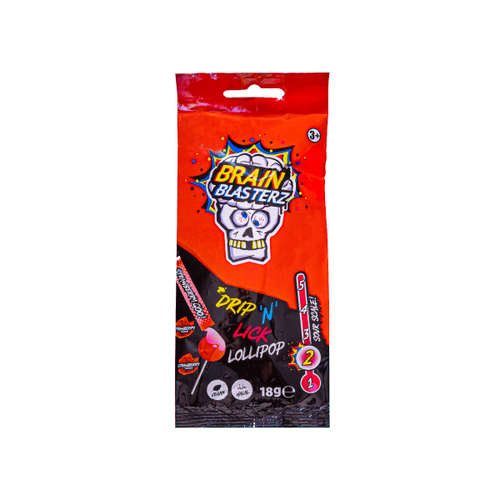 Brain Blasterz Drip N Lick Strawberry Lollipop 18 g - Brain Blasterz Drip N Lick Strawberry Lollipop 18 g