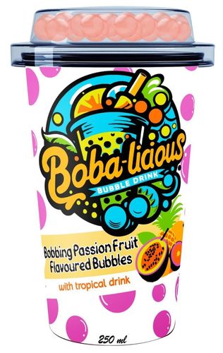 Bobalicious Passion Fruit Tropical Bubble Drink 250 ml - Bobalicious Passion Fruit Tropical Bubble Drink 250 ml