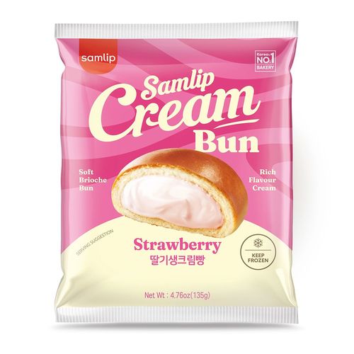 Samlip Cream Bun Strawberry 135 g - Samlip Cream Bun Strawberry 135 g