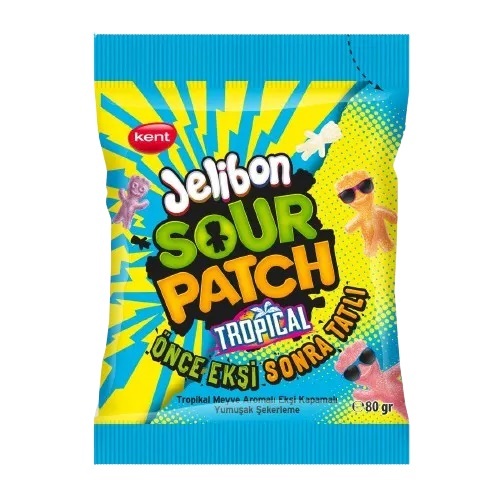 Kent Jelibon Sour Patch Tropical 80 g - Kent Jelibon Sour Patch Tropical 80 g