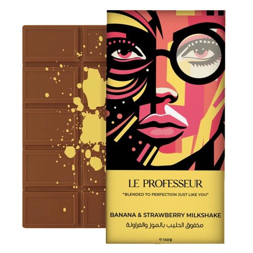 Le Professeur Banana & Strawberry Milkshake Chocolate 140 g - Le Professeur Banana & Strawberry Milkshake Chocolate 140 g