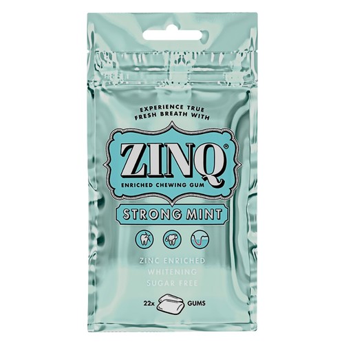 ZINQ Strong Mint Chewing Gum 22 Gums - ZINQ Strong Mint Chewing Gum 22 Gums