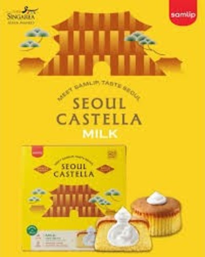 Samlip Seoul Castella Sponge Cake Milk 4 Pcs X 90 g - Samlip Seoul Castella Sponge Cake Milk 4 Pcs X 90 g