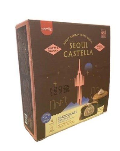 Samlip Seoul Castella Sponge Cake Chocolate 4 Pcs X 90 g - Samlip Seoul Castella Sponge Cake Chocolate 4 Pcs X 90 g