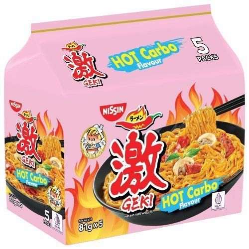 Nissin Geki Hot Carbo Noodles 5 Pcs X 81 g - Nissin Geki Hot Carbo Noodles 5 Pcs X 81 g
