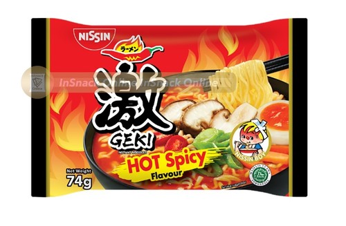 Nissin Geki Hot Spicy Noodles 74 g - Nissin Geki Hot Spicy Noodles 74 g