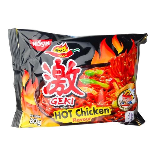 Nissin Geki Hot Chicken Noodles 80 g - Nissin Geki Hot Chicken Noodles 80 g