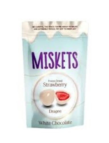 Miskets White Chocolate Coated Freeze Dried Strawberry 80 g - Miskets White Chocolate Coated Freeze Dried Strawberry 80 g