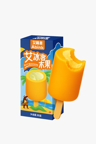 Ice Cream Abink Big Fruit Orange Milk Flavored 95 g - Ice Cream Abink Big Fruit Orange Milk Flavored 95 g