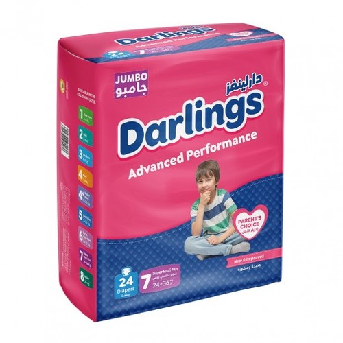 Darlings Jumbo 7 Super Maxi Plus 24 Diapers - Darlings Jumbo 7 Super Maxi Plus 24 Diapers