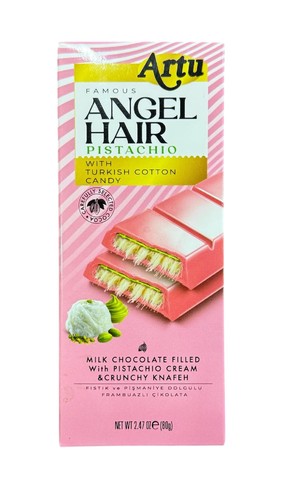 Artu Famous Angel Hair Pistachio Chocolate & Raspberry Cotton Candy 80 g - Arto Famous Angel Hair Pistachio Chocolate & Raspberry Cotton Candy 80 g