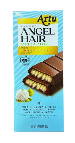 Artu Famous Angel Hair Chocolate & Pistachios & Cotton Candy 80 g - Arto Famous Angel Hair Chocolate & Pistachios & Cotton Candy 80 g