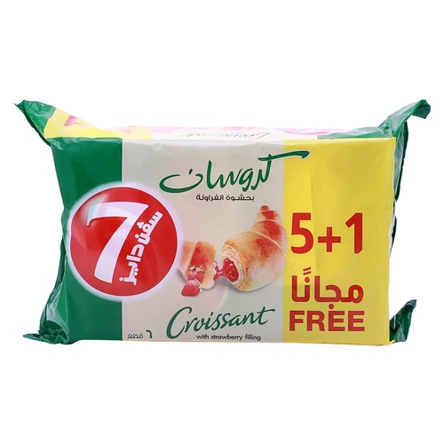 سفن دايز كرواسان بحشوة الفراوله 6 حبات * 55 غم - سفن دايز كرواسان بحشوة الفراوله 6 حبات * 55 غم